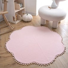 NEW Pink Rug for Girls Bedroom 4 Ft, Fluffy Flower Kids Rug