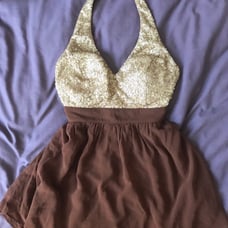 Sequin Halter Dress Top