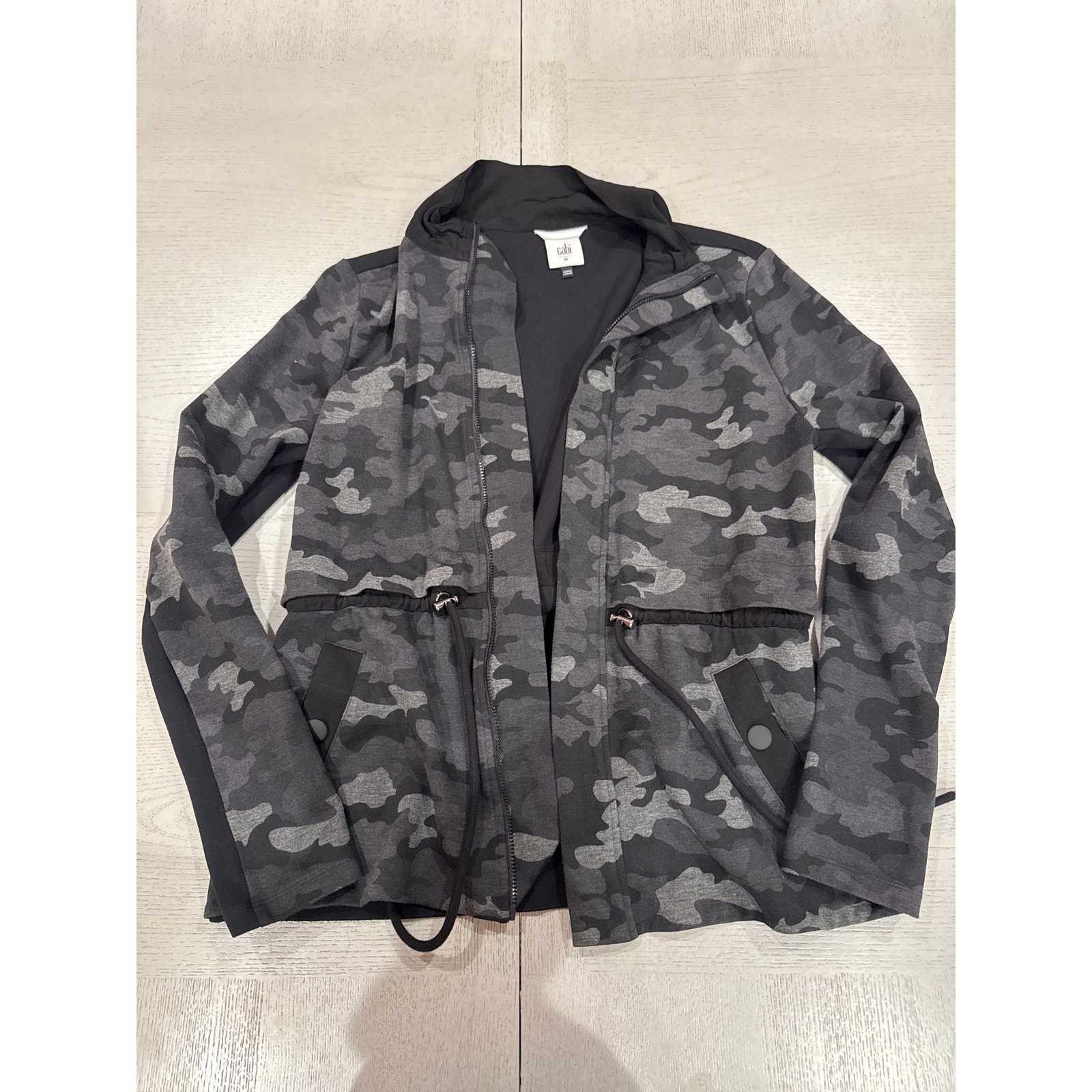 Cabi 3911 ATC Jacket Black Camo Military Grunge Dark Femme Fatale Jacket Size M