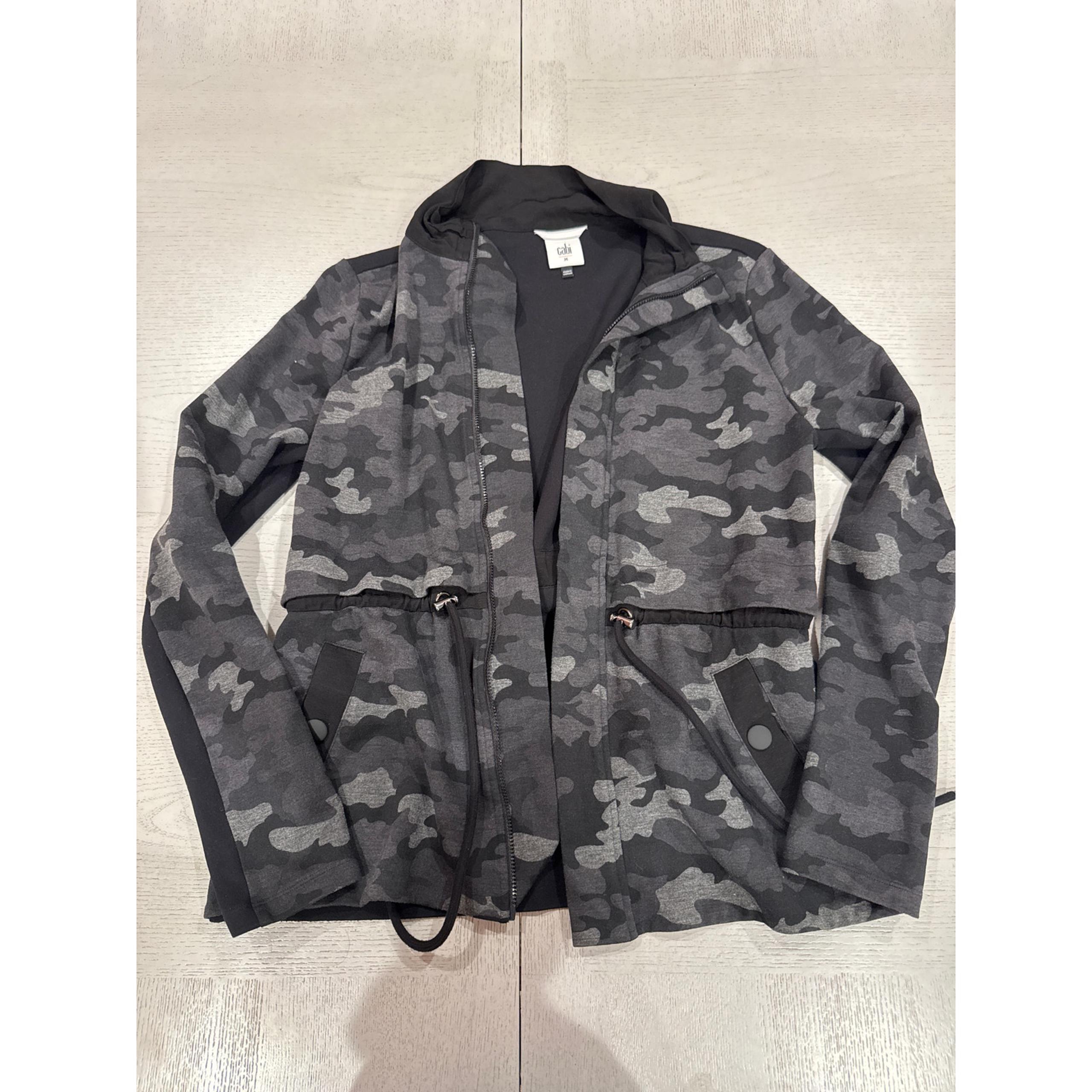 Cabi 3911 ATC Jacket Black Camo Military Grunge Dark Femme Fatale Jacket Size M