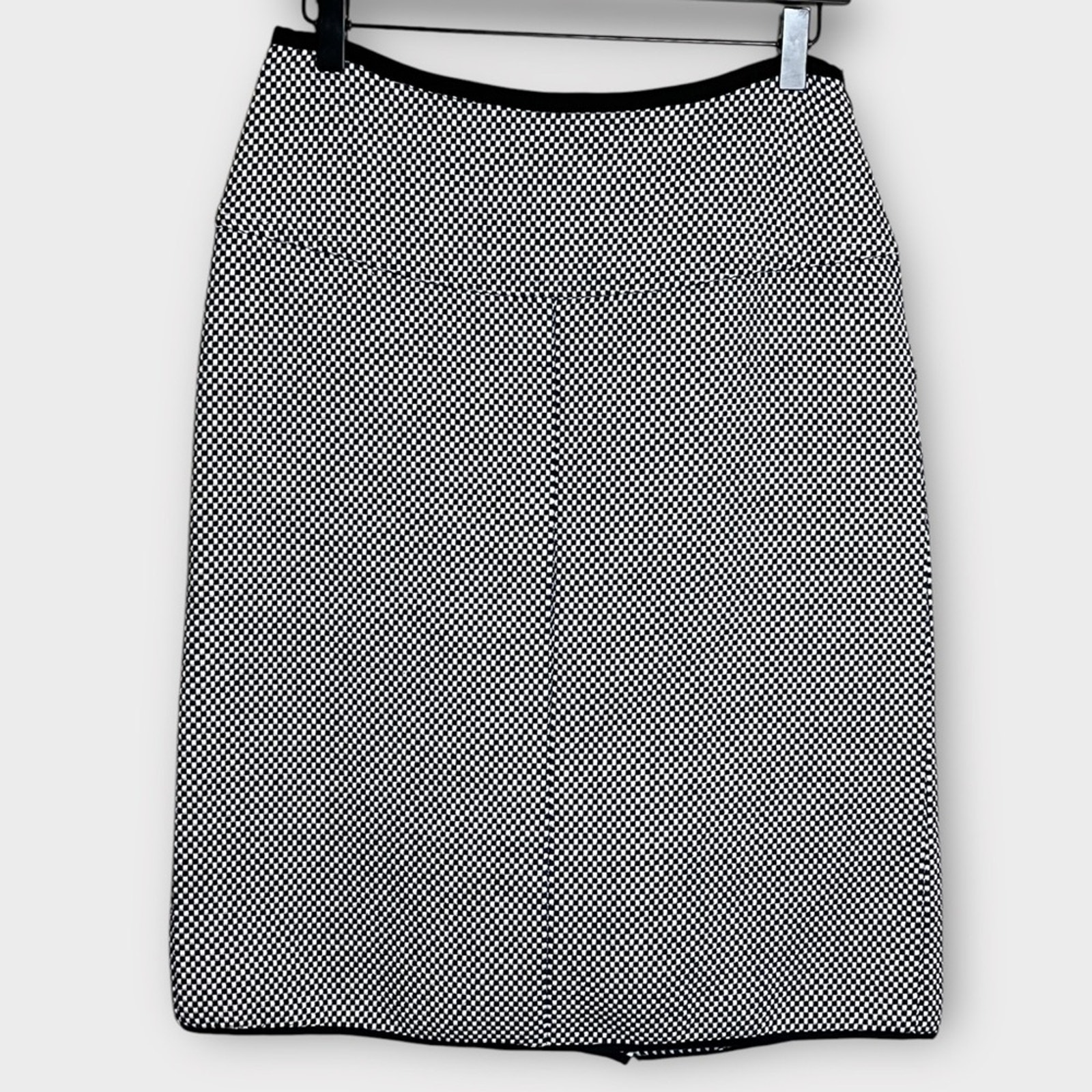 MARNI navy & white micro checkerboard knee length pencil skirt US size 4 luxury