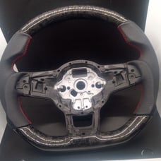 VW GOLF GTI Forged Carbon Wheel Performance Leather with Red stitch
