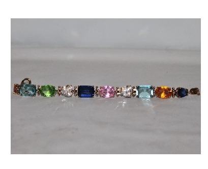 Vintage 70s 24K Plated gold with Gemstones NO TARNISH GORGEOUS!