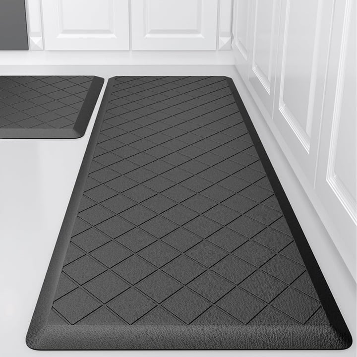 Cushioned Kitchen Mat 2 PCS, Anti Fatigue Kitchen Rugs, Heavy Duty Kitchen Rugs