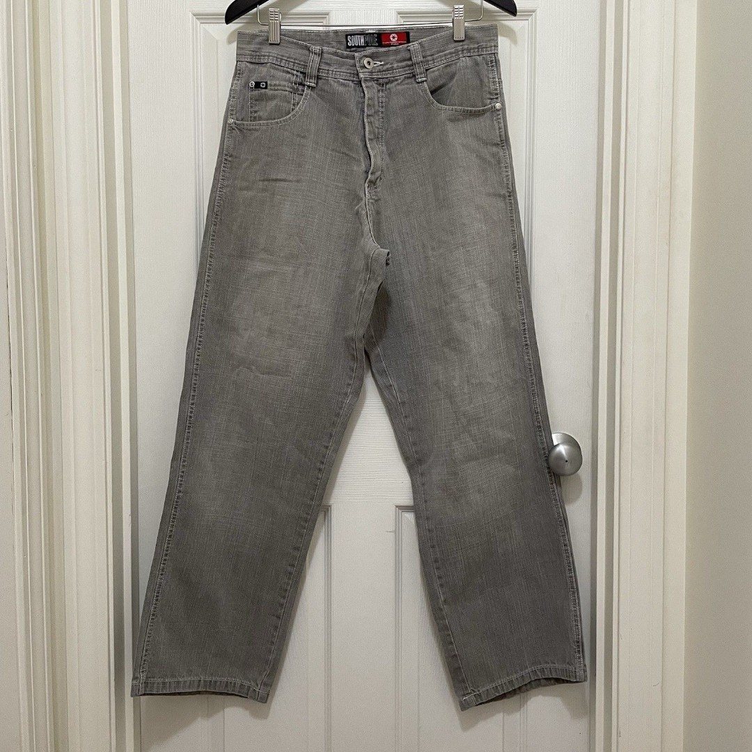 Vintage Southpole Jeans 30 x 30 Gray Baggy Wide Leg Grunge Hip Hop Skater Y2K