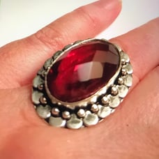 Garnet 925 Sterling Silver Ring