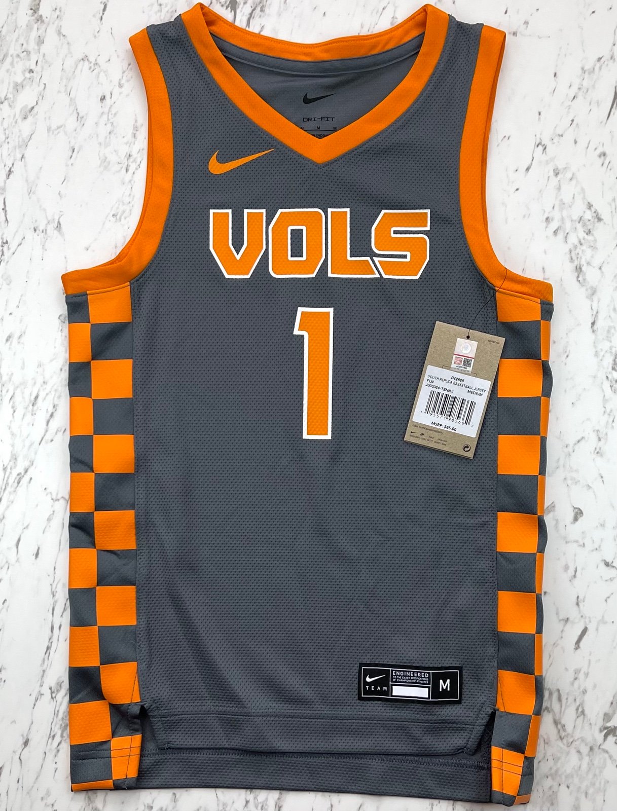 Nike Tennessee Volunteers Basketball Jersey #1 Youth Medium NWT Vols