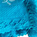 Vintage Knit Cross Stitch Floral Blue Fringe Hem Throw Blanket