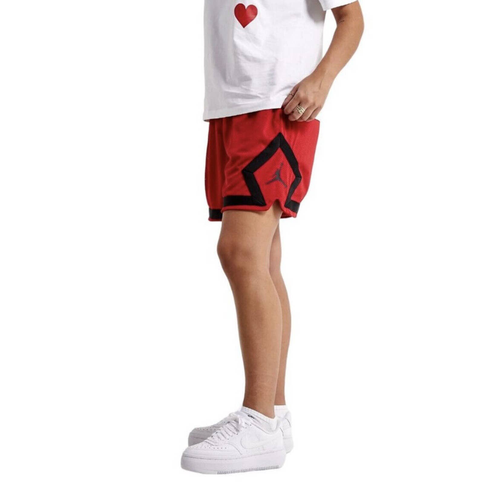 NEW JORDAN (HER)ITAGE DIAMOND SHORTS Women – Gym Red/Black Size Large
