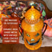 Halloween Pumpkin Rustic Lantern with Handle, Metal