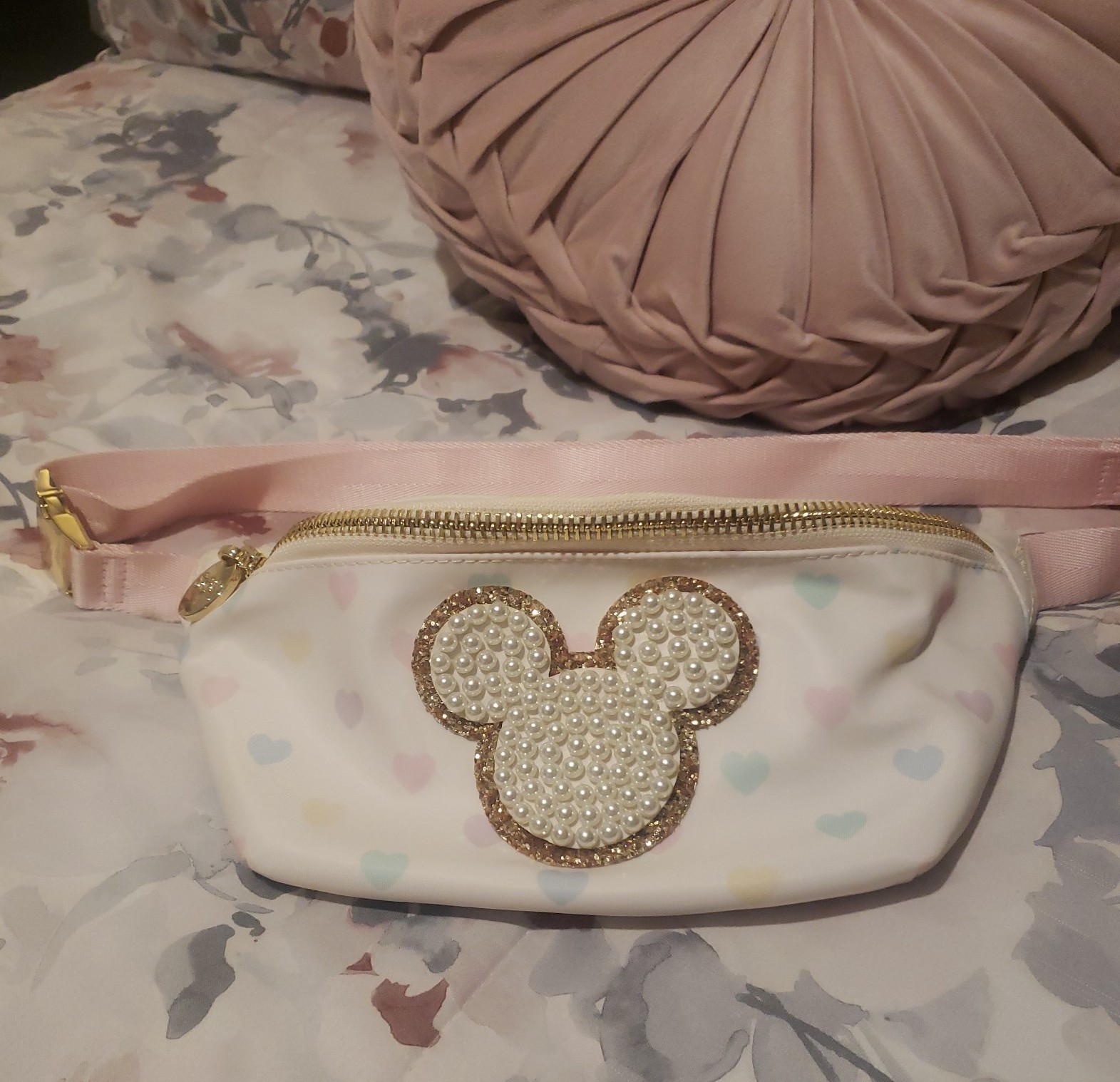 Stoney Clover Lane Disney Mickey Pastel Hearts fanny pack