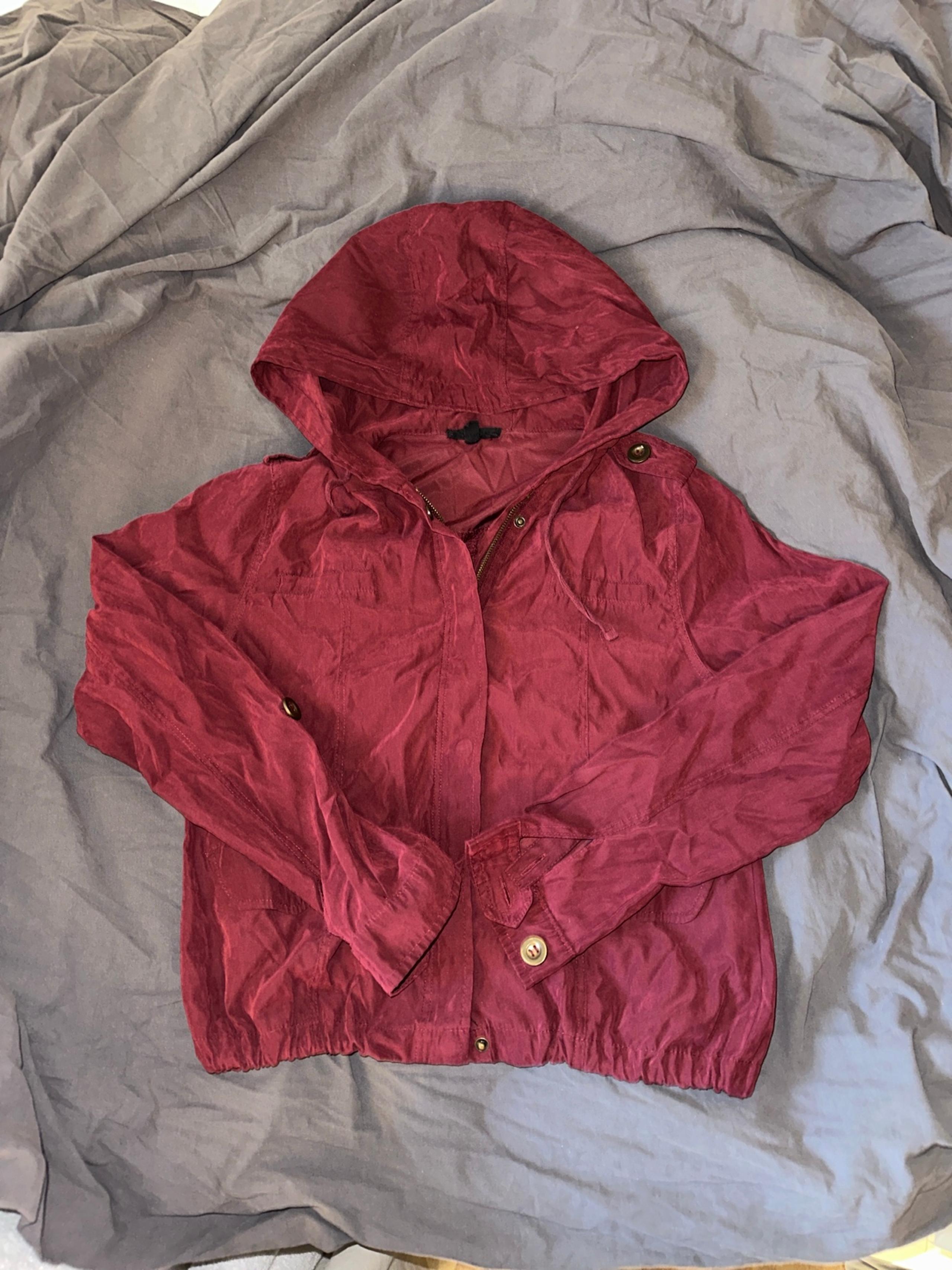 Lightweight Red Hooded Jacket