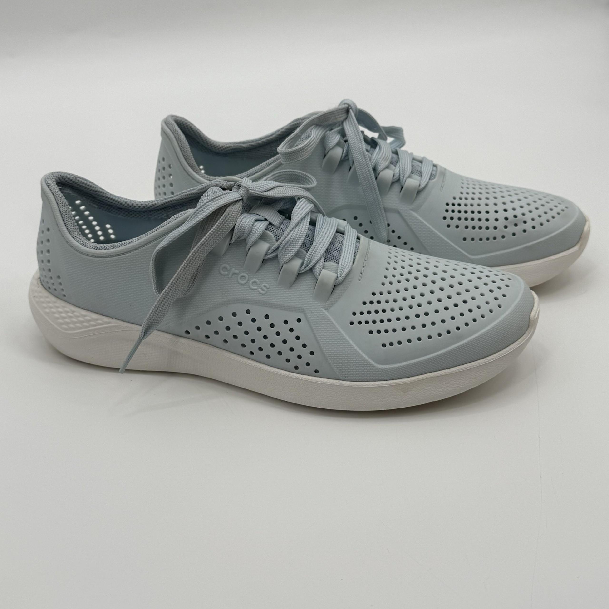 Crocs Womens Literide Pacer 205234 Blue Lace Up Casual Shoes Sneakers Size 11