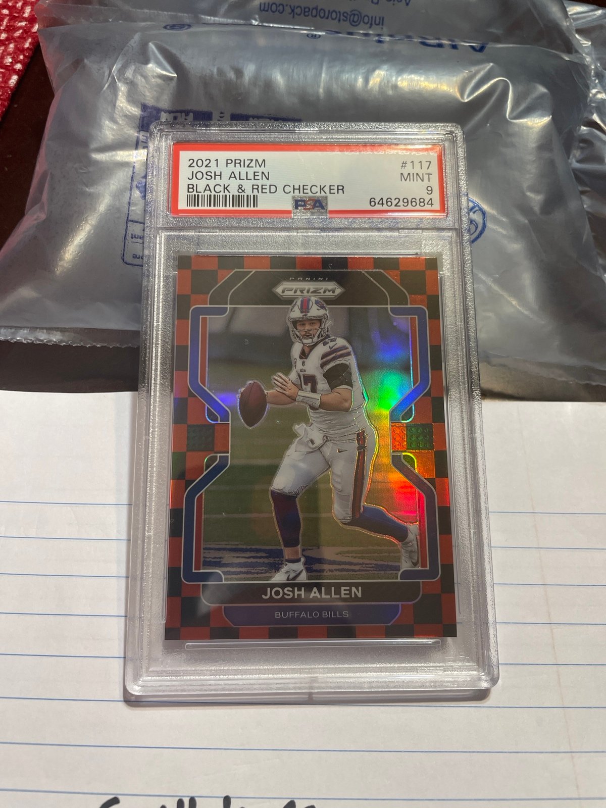 Josh Allen 2021 Prizm #117 Black & Red Checker PSA 9