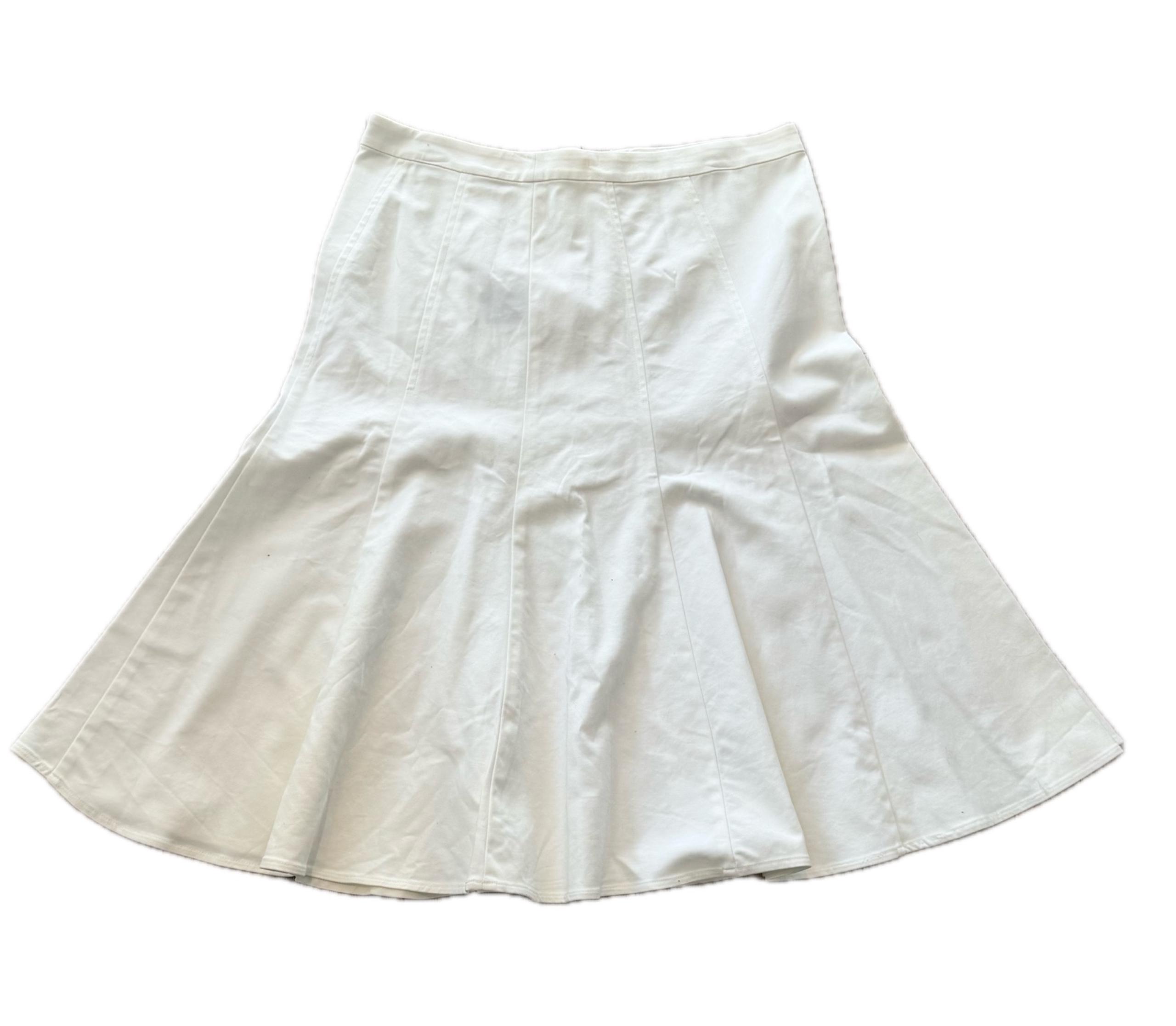 Lauren Ralph Lauren Sz 4 Women’s Skirt A-Line Flared Bottom Stretch Off White