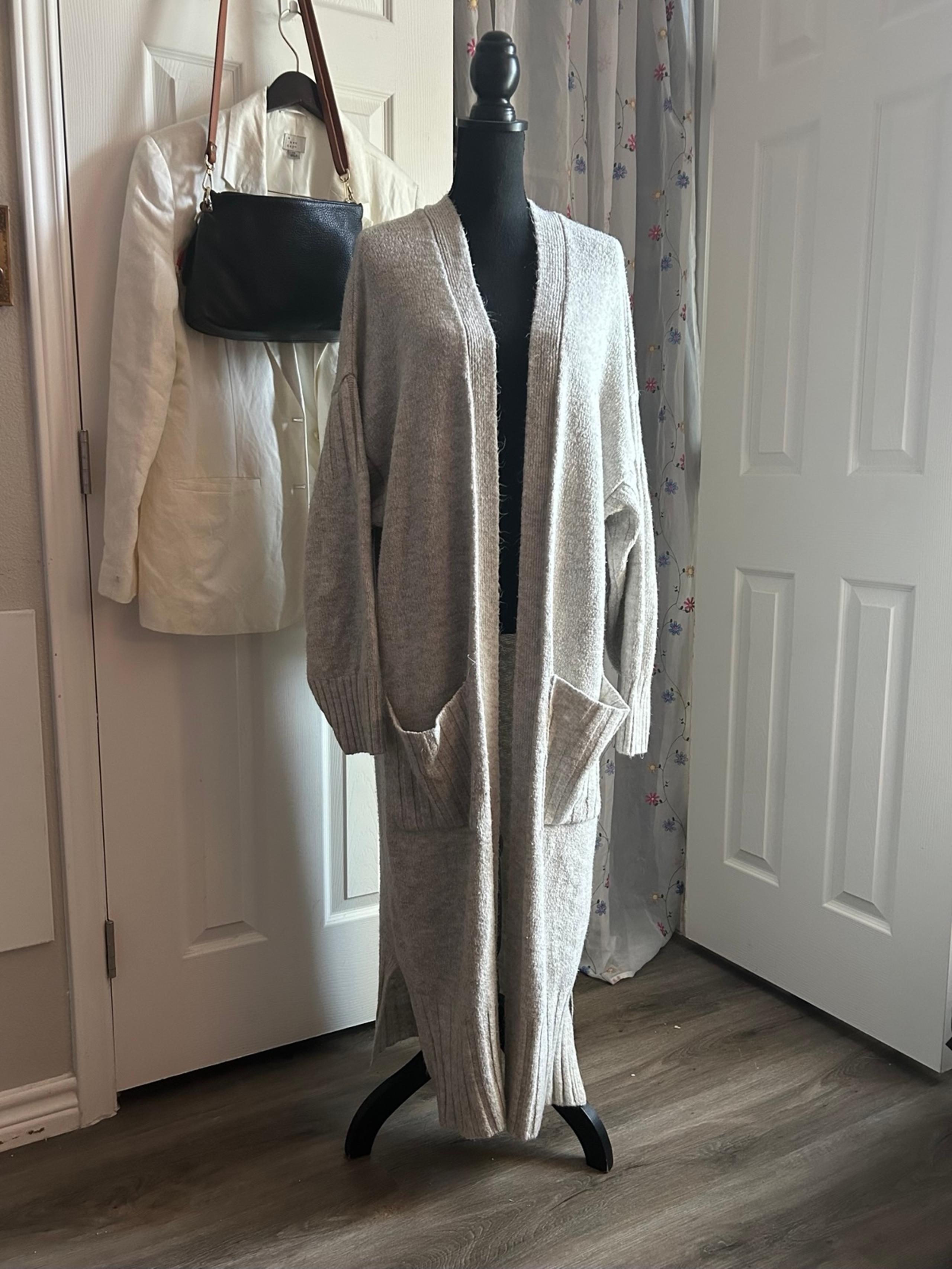 ASOS Design Gray Tall Long Oversized Open Front Cardigan Duster