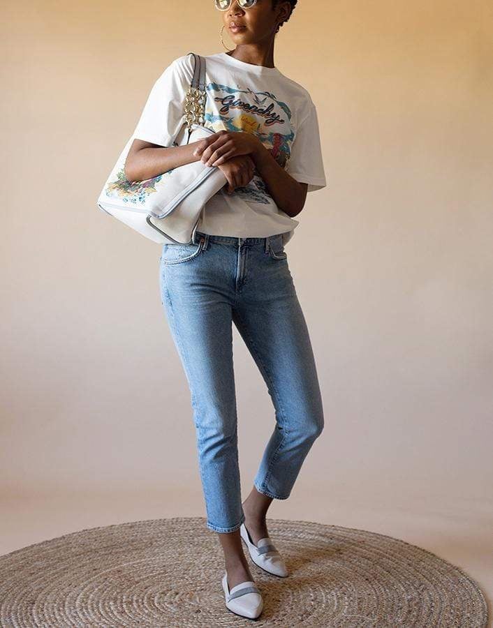 CITIZENS OF HUMANITY REFRESH ELSA MID-RISE SLIM FIT CROPPED DENIM IN REFRESH
