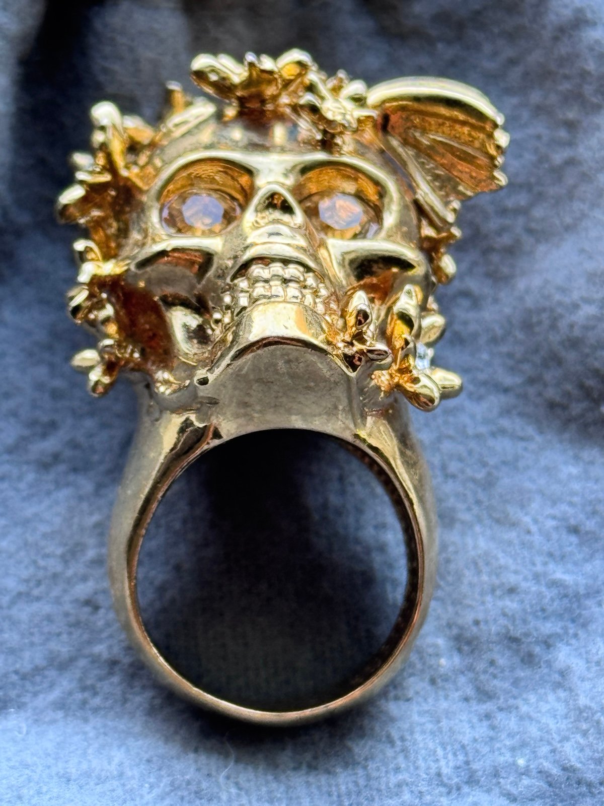 Alexander McQueen Skull Decoration Detail Color Gold Ring SIZE US 7.5 UK P