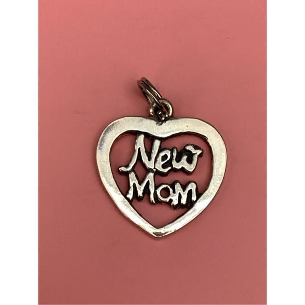 .925 Heart New Mom Sterling Silver Jewelry Charm #valentine