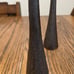 Handcrafted Iron Candle Holders With Rings, Set Of 2 With Beeswax Candles