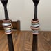 Handcrafted Iron Candle Holders With Rings, Set Of 2 With Beeswax Candles