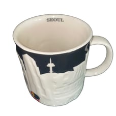 Starbucks Seoul Korea Relief Series Embossed Skyline 3D Coffee Tea Mug 16 oz
