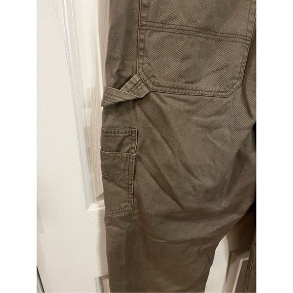 Gander Mountain Guide Series Gray Brown Flannel Lined Carpenter Utility Jeans sz