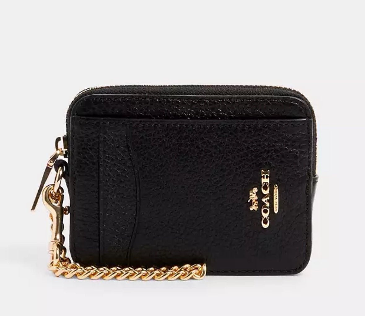 NWT Coach zip card case/wallet /gold hardware