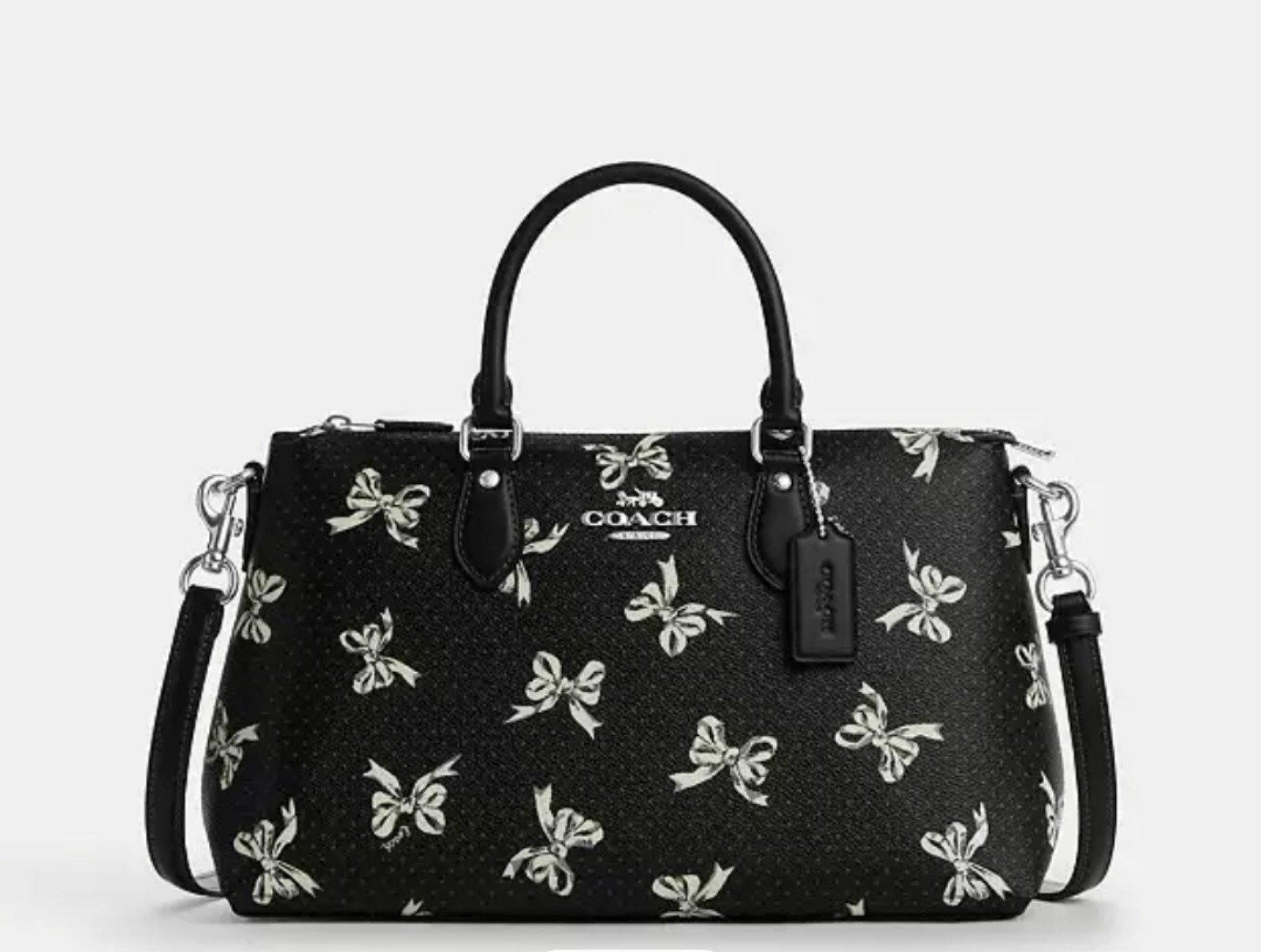 Coach Georgia Satchel Bag With Bow Print