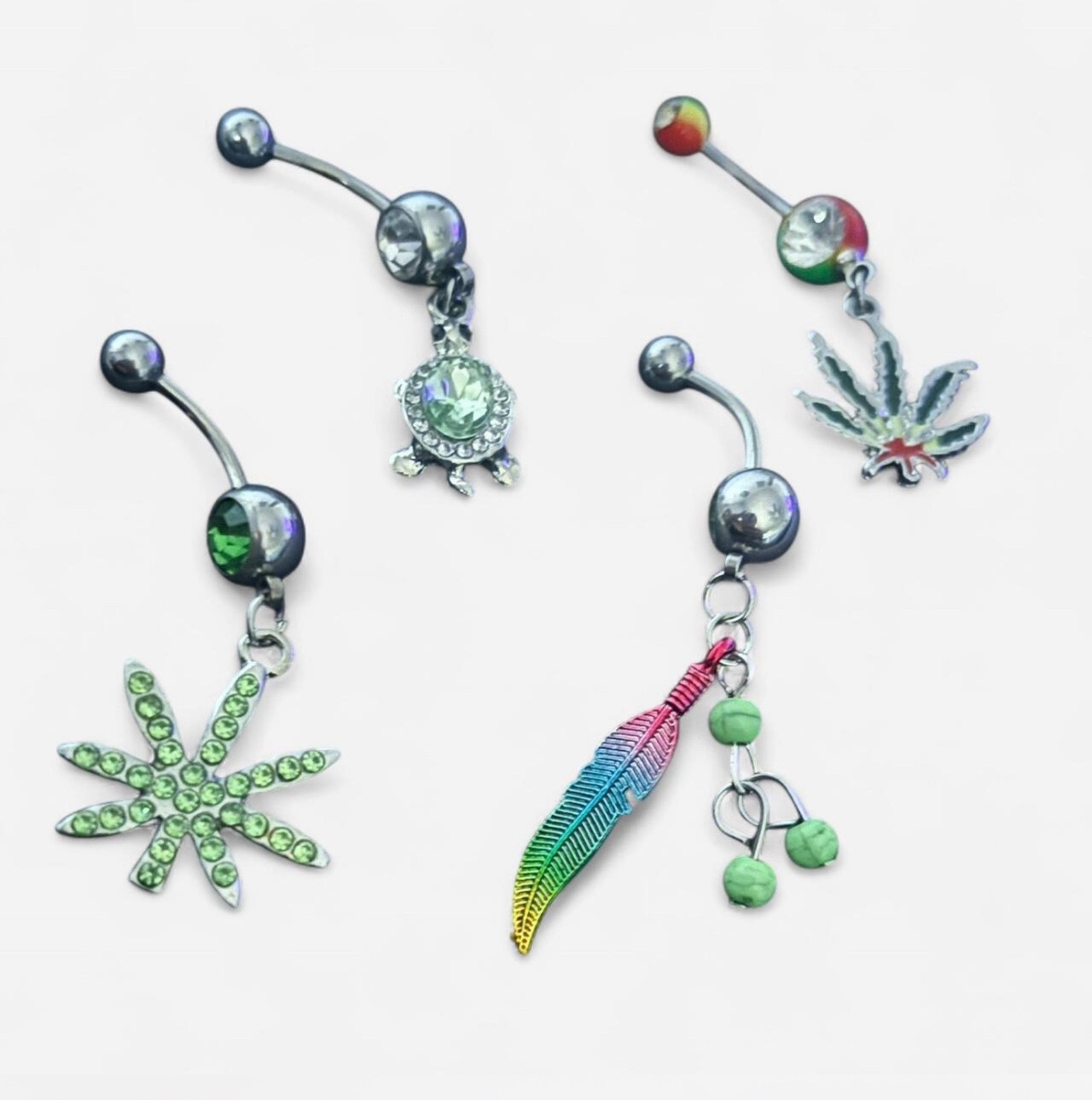 Belly Ring Bundle Set 4 Piece New