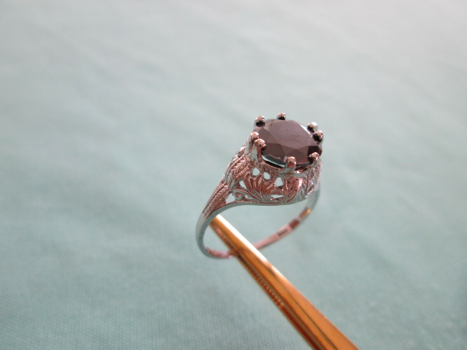 2.25ct REAL BLACK DIAMOND RING,VINTAGE EDWARDIAN STYLE,APPRAISA L,FREE DIA TESTE