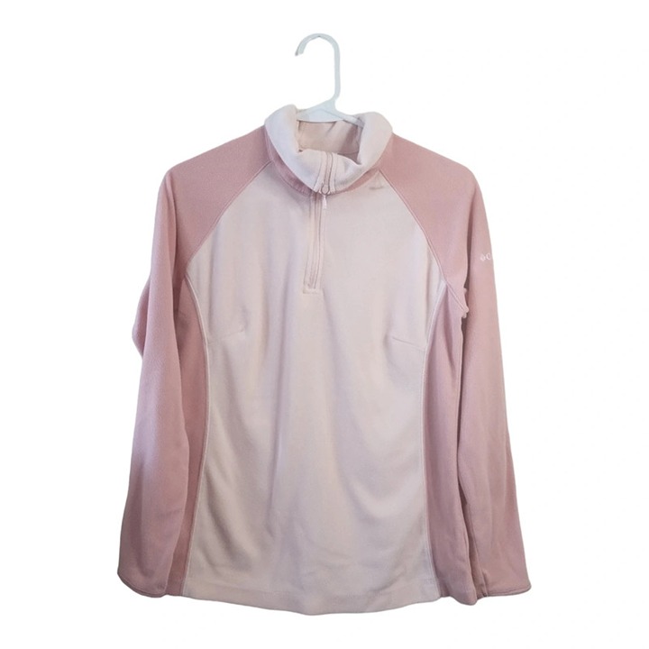 Columbia Quarter Zip Fleece Light Pink Jacket Size Medium