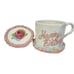 Vintage NEW Teleflora Gift Happy Birthday Floral Cake Mug Covered Cup Lid Pick