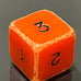 Early vintage TSR Holmes orange d6 rpg ad&d dice 120723@