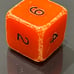 Early vintage TSR Holmes orange d6 rpg ad&d dice 120723@