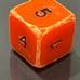 Early vintage TSR Holmes orange d6 rpg ad&d dice 120723@