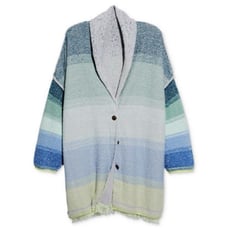 Free People Sunset Park Cardigan Sweater Oversized Jade Oasis Blue Bohemian XS