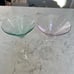 Set of 4 Vintage Twisted Stem Martini Glasses Multicolored 8 OZ 8.25 TALL
