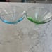 Set of 4 Vintage Twisted Stem Martini Glasses Multicolored 8 OZ 8.25 TALL
