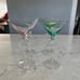 Set of 4 Vintage Twisted Stem Martini Glasses Multicolored 8 OZ 8.25 TALL