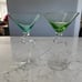 Set of 4 Vintage Twisted Stem Martini Glasses Multicolored 8 OZ 8.25 TALL