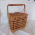Vintage Wicker Picnic Basket with Wine Holders 16”