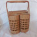 Vintage Wicker Picnic Basket with Wine Holders 16”