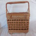 Vintage Wicker Picnic Basket with Wine Holders 16”