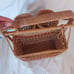 Vintage Wicker Picnic Basket with Wine Holders 16”