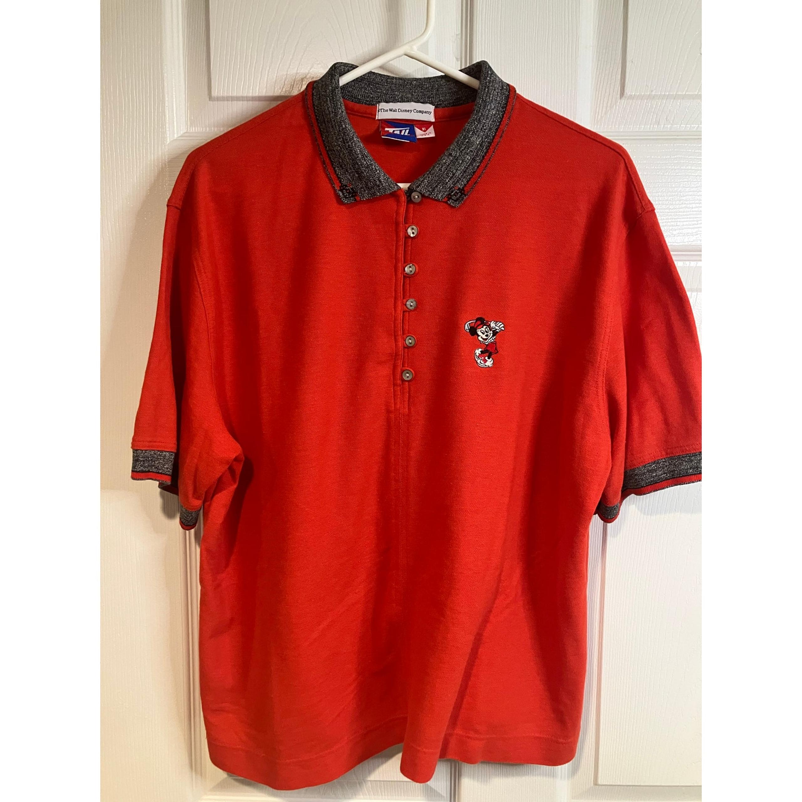 Walt Disney World Women’s Embroidered Minnie Mouse Golf Polo Sz. XL - Red - VTG