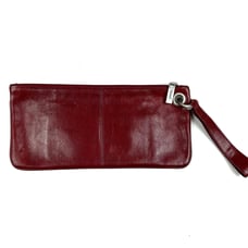 HOBO International Vida Crimson Garnet Red Leather Wristlet Clutch Wallet