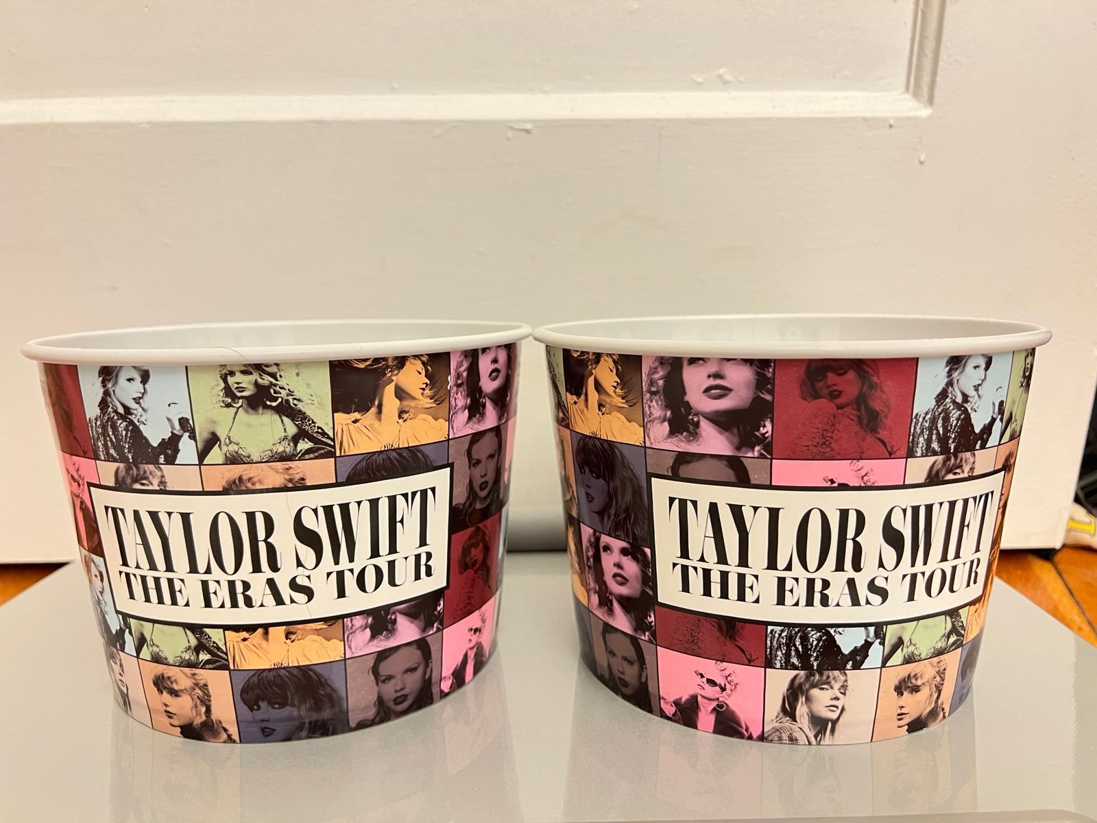 Taylor Swift 2x White Popcorn Bucket Official Cinemark Taylor Swift Eras Tour