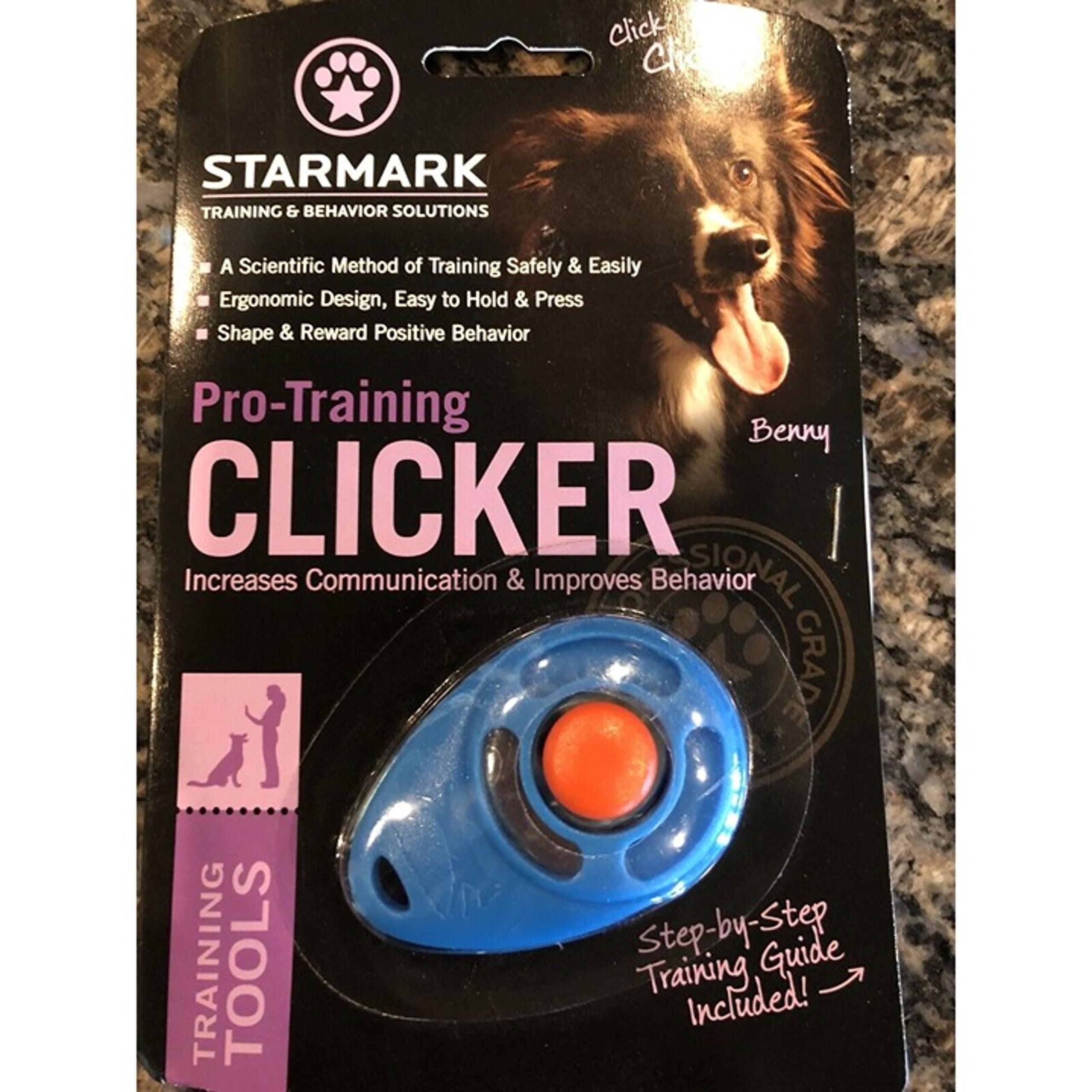 Star Mark Triple Crown Dog Puppy Pro Training Behavior Clicker Blue Orange