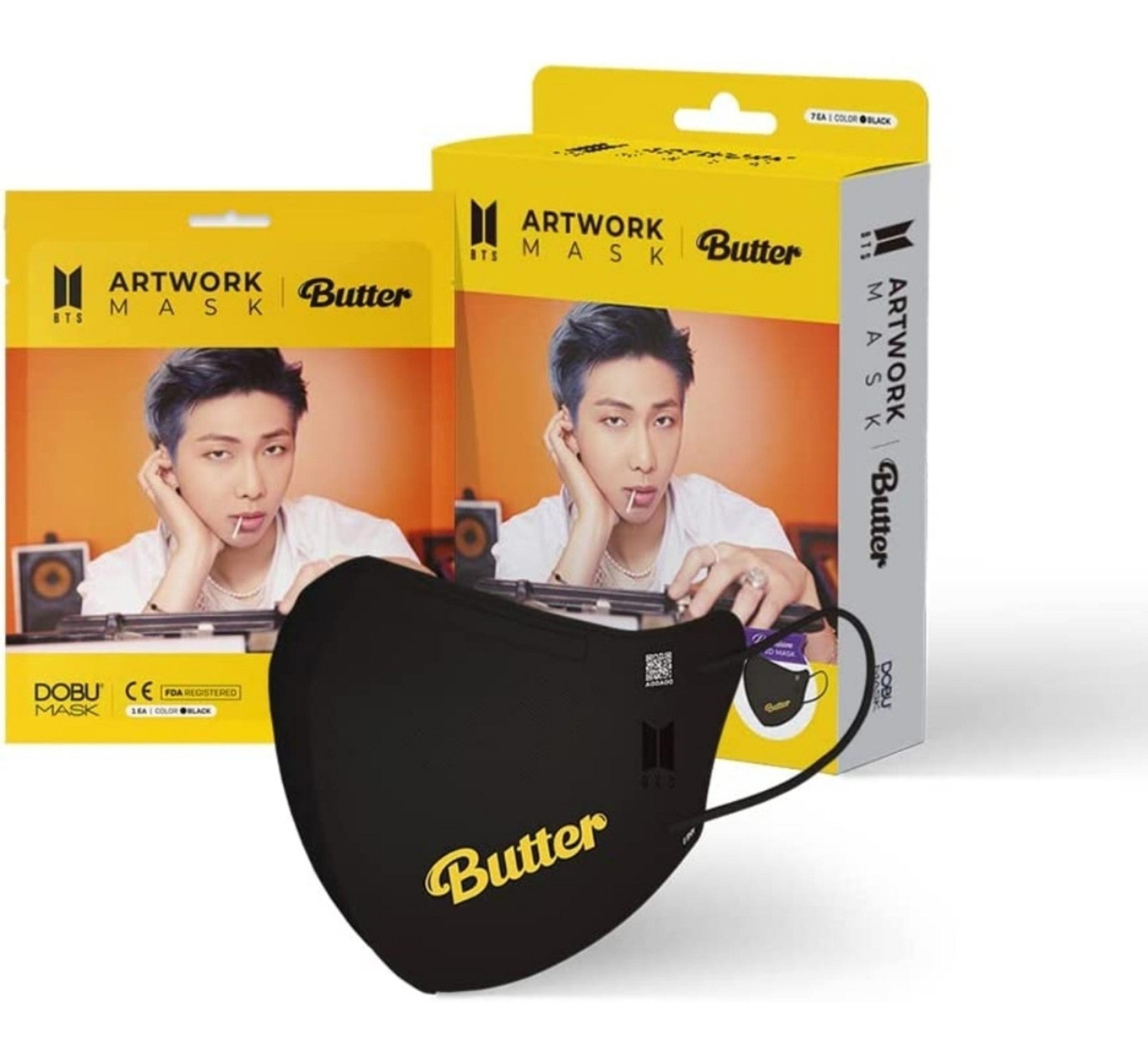 DOBU BTS MASK BUTTER Edition, RM Artwork Cook Mask, color Black 7 pcs